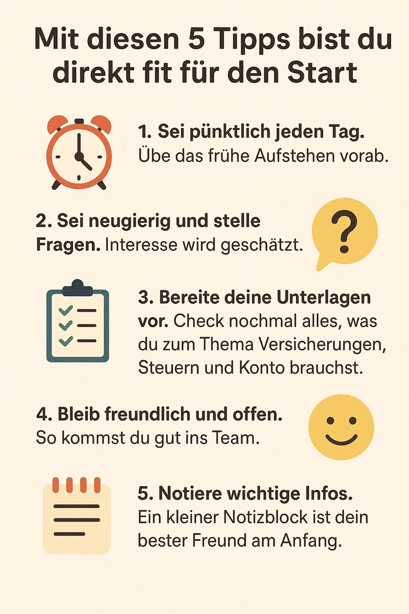 Tippliste für Berufseinsteiger